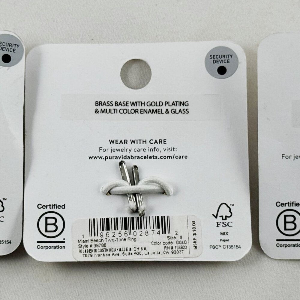 Stackable rings by Puravida. NWOT. On cards. All size 8 - Picture 6 of 6